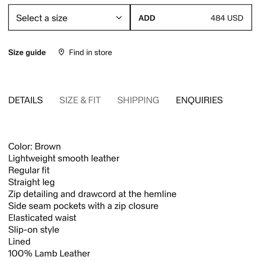 The Frankie Shop Kevin Leather Pants, Brown, NWT, Medium - Picture 6 of 16